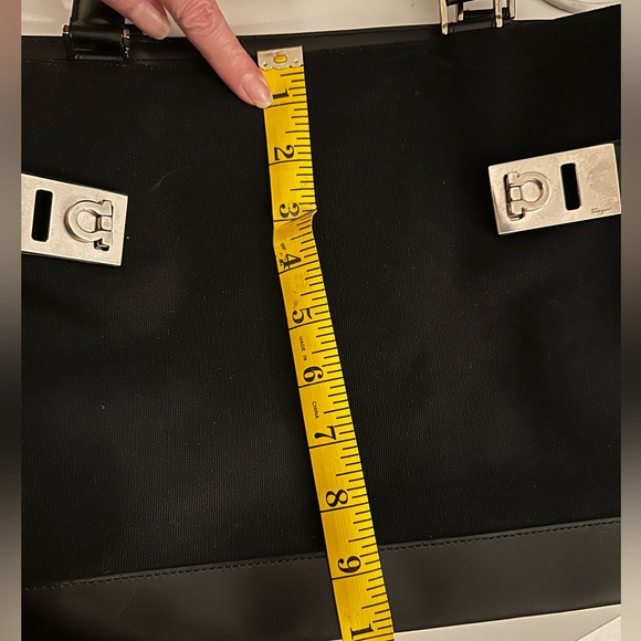 Salvatore Ferragamo Black Canvas and Leather Top Handle - Picture 10 of 12